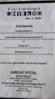 Fathoms Waterfront Grille menu