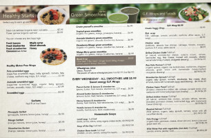 Green Healthy Cafe menu