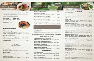 Green Healthy Cafe menu