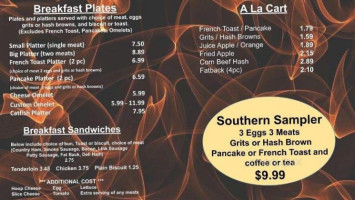 Moore's Grill menu