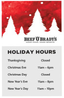 Beef 'o ' Brady 's menu