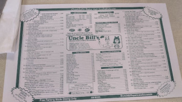 Uncle Bill's Pancake House menu