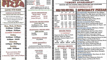 Edon Pizza menu