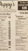 Pappy's Drive Inn menu