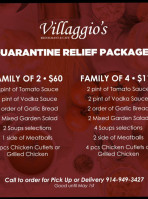 Villaggio's Italiano menu