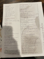 Inchin's Bamboo Garden menu