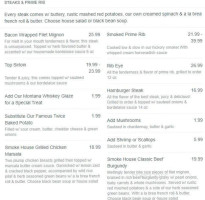 East Shore Smoke House Grill menu