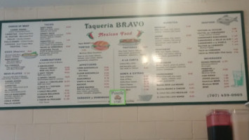 Taqueria Bravo menu