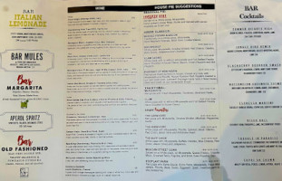 Bar Restaurant menu