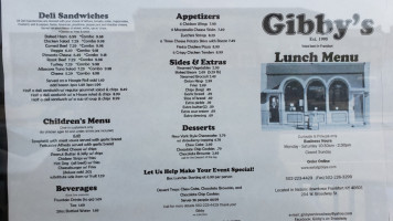 Gibby's menu