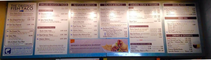 Rubio's Coastal Grill menu