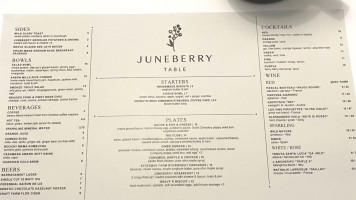 Juneberry Table menu