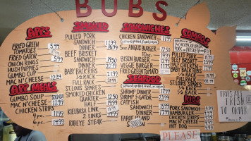 Bub's Bbq menu