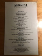 Mezzaluna menu