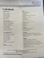 Basil Bar Bistro Restaurant menu
