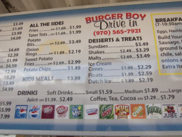 Burger Boy Drive In menu