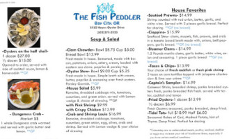 The Fish Peddler At Pacific Oyster menu