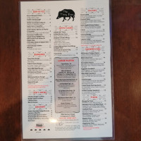 The Tipsy Boar menu