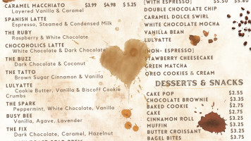 Coffeeholics menu