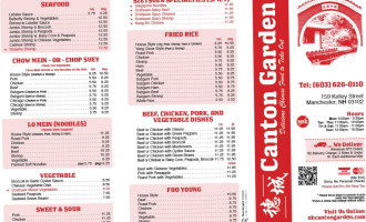 Canton Garden menu