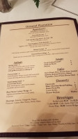 Ormond Manor menu