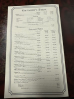 Giovanni's Pizza Pasta menu