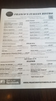 Franco's Italian Bistro Catonsville menu