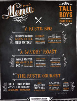 Tall Boys Tavern menu