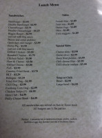 Kelly Raes Country Cafe menu