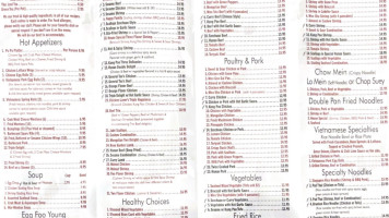 Rose Garden Chinese menu