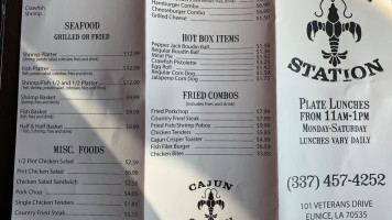 Cajun Station menu