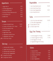 Chucks Oriental Palace menu