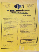 Bonita Bills Waterfront Cafe menu