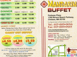 Mandarin Buffet menu