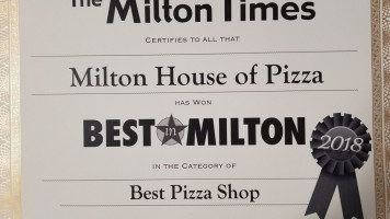 Milton House Of Pizza food