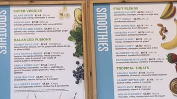 Tropical Smoothie Cafe menu