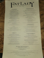 The Fat Lady Bar Restaurant Restaurant menu