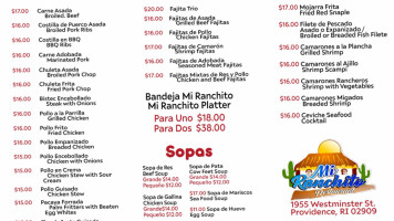 Mi Ranchito menu