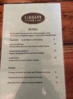 The Library Kitchen menu