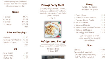 Inna's Pierogi Shop Lititz Compass Mill Complex menu