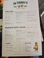 Oh Tommy's Pub Grill menu