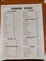 Kanpai Japanese Steak Sushi menu