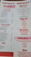 Bartolo's Sugar House menu