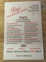 Roy's First Last Chance menu