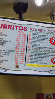 Rosie's 2 menu