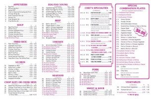 China Hut menu