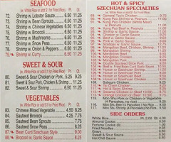 China One menu