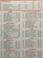 China One menu