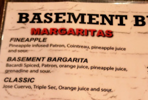 Basement Burger menu