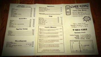 Chee Kong menu